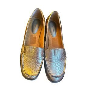 Cloudwalkers Bronze Metallic Loafers Size 11W Comfort Slip-On Shoes